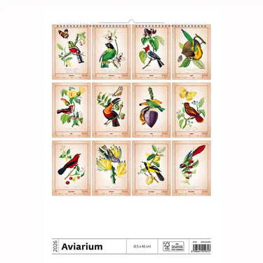 Ancient Bird Drawings Calendar A3+ 2026+